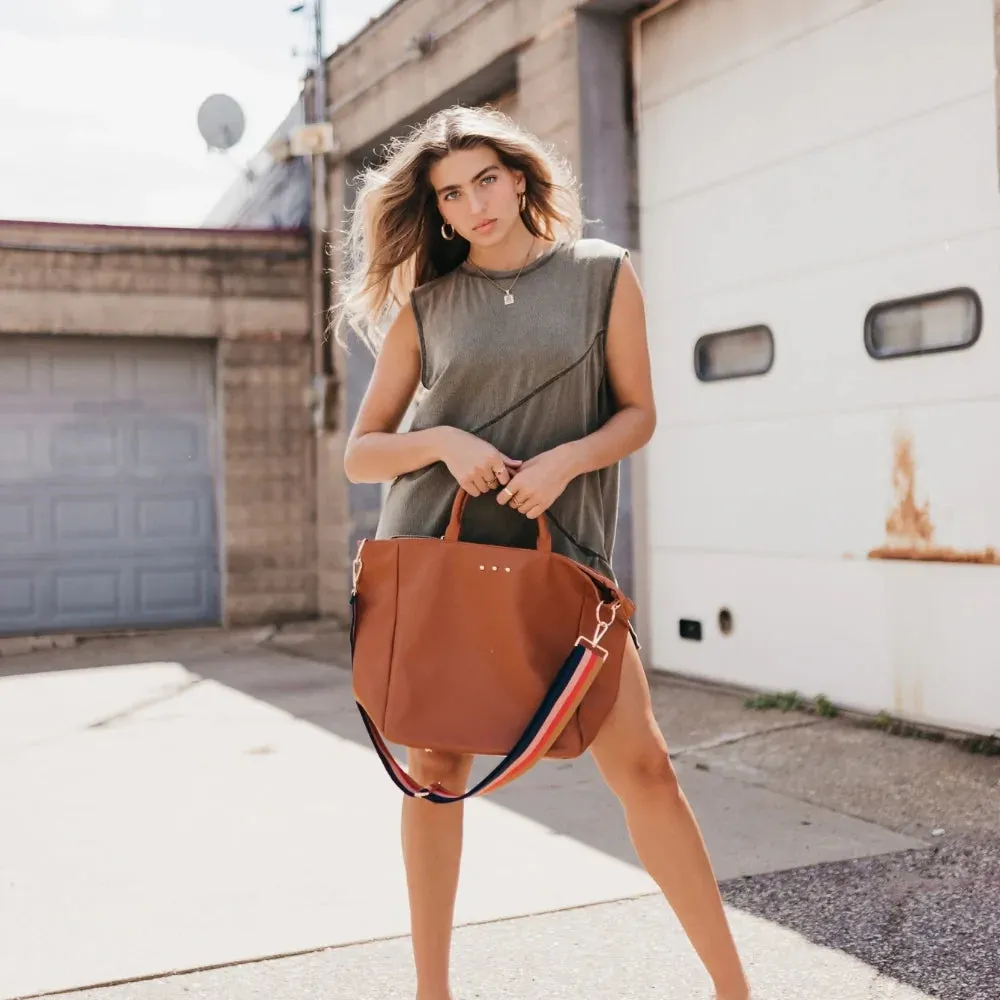 Kaia Vegan Leather Travel Bag - Brown