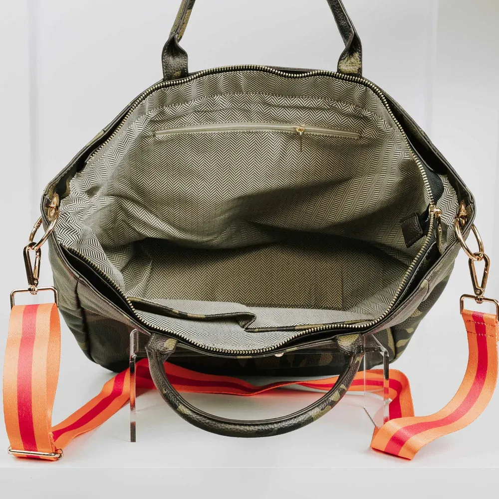 Kaia Vegan Leather Travel Bag - Brown