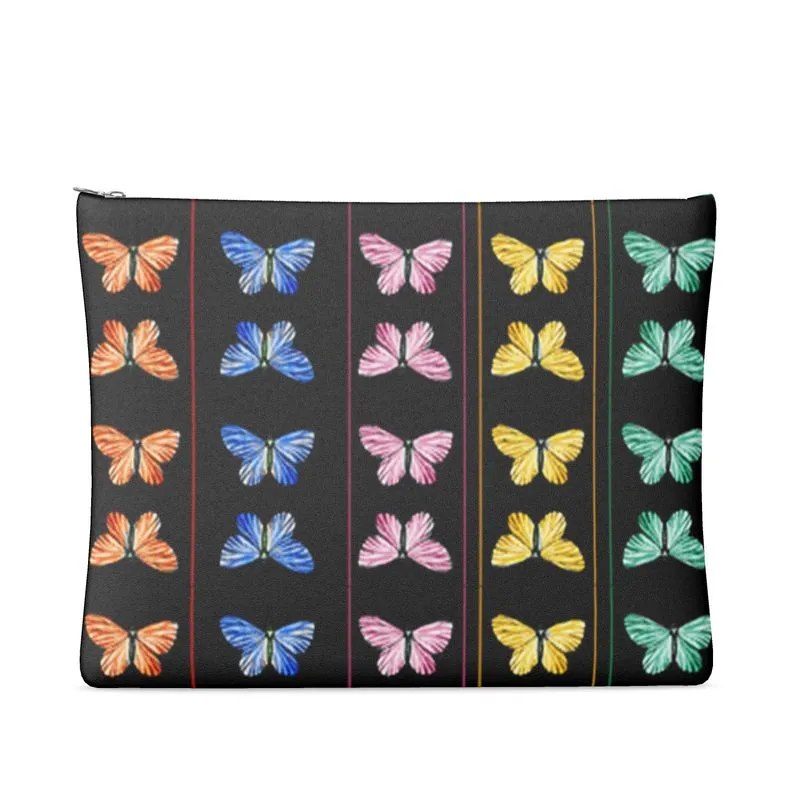 Kaleidoscope of Butterflies Leather Clutch
