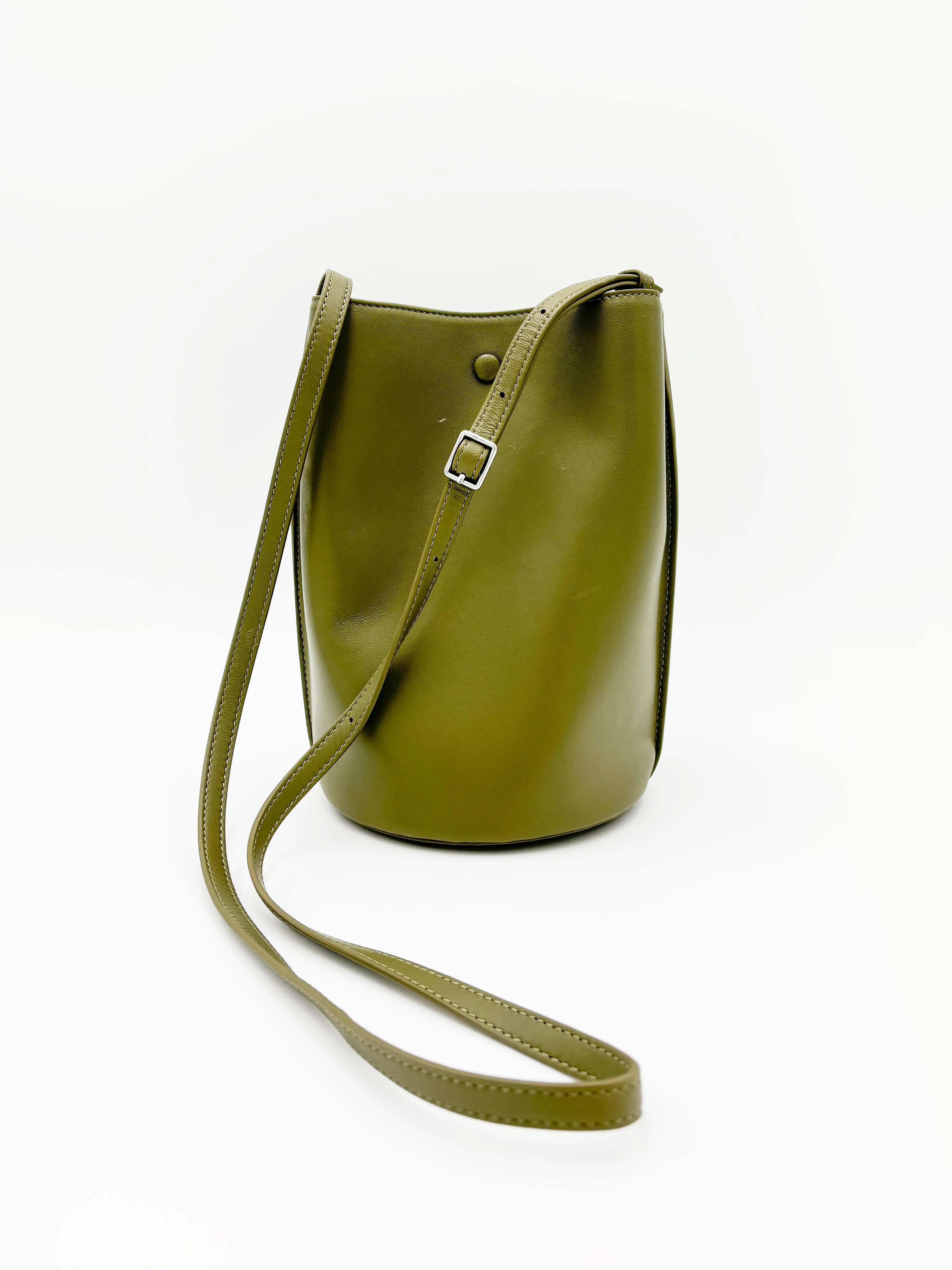 Leather Crossbody Bucket Bag