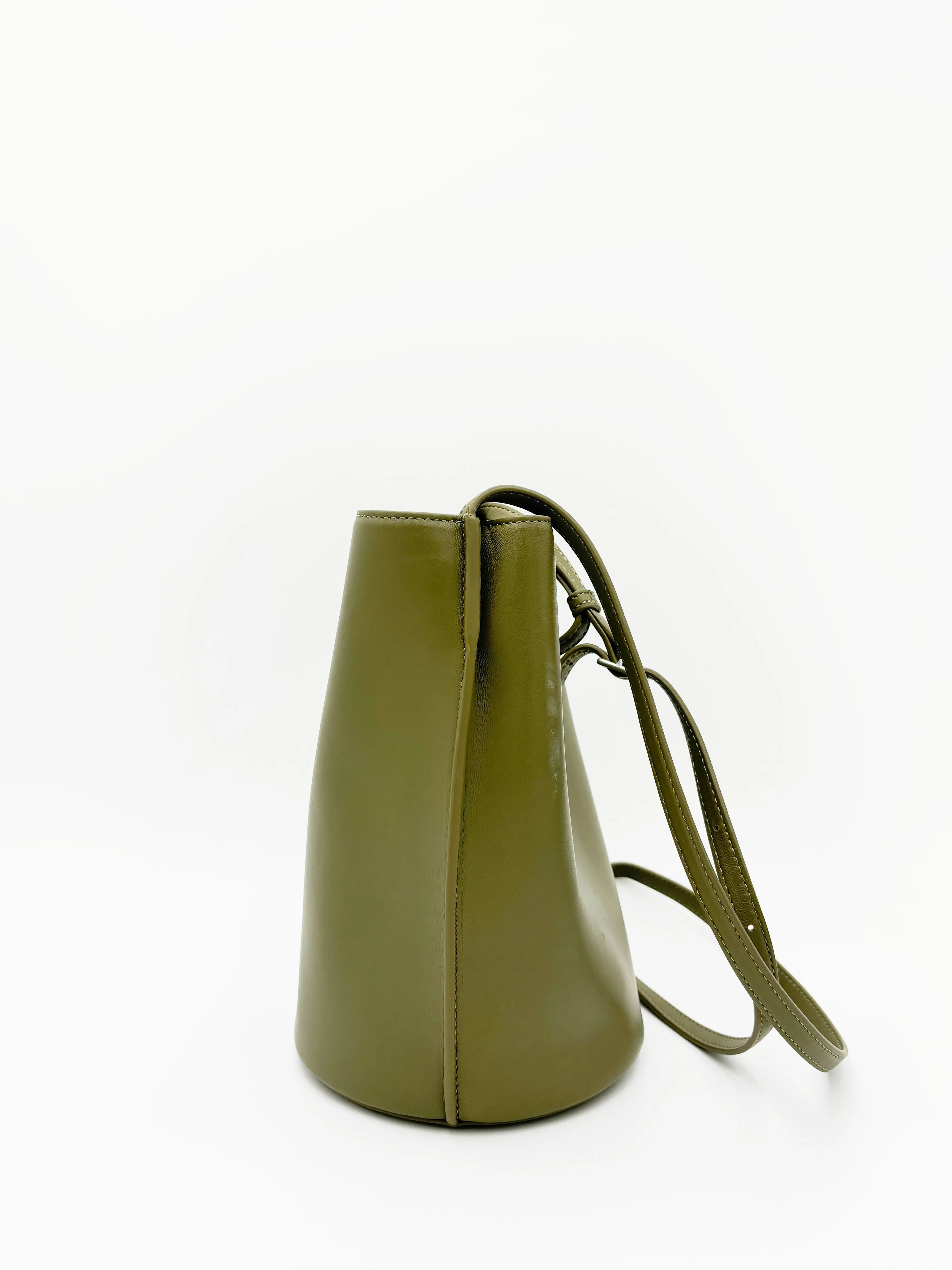 Leather Crossbody Bucket Bag