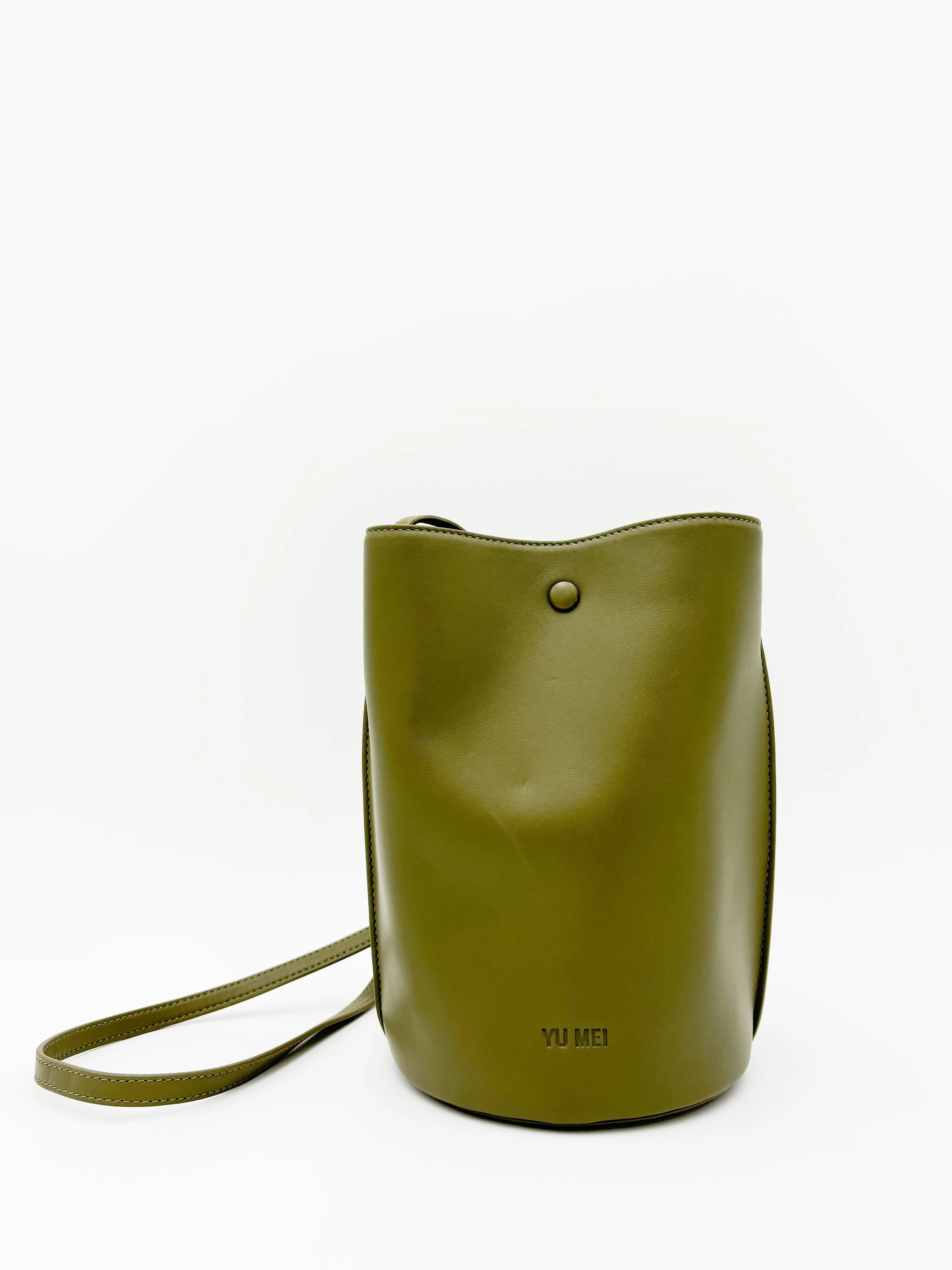 Leather Crossbody Bucket Bag