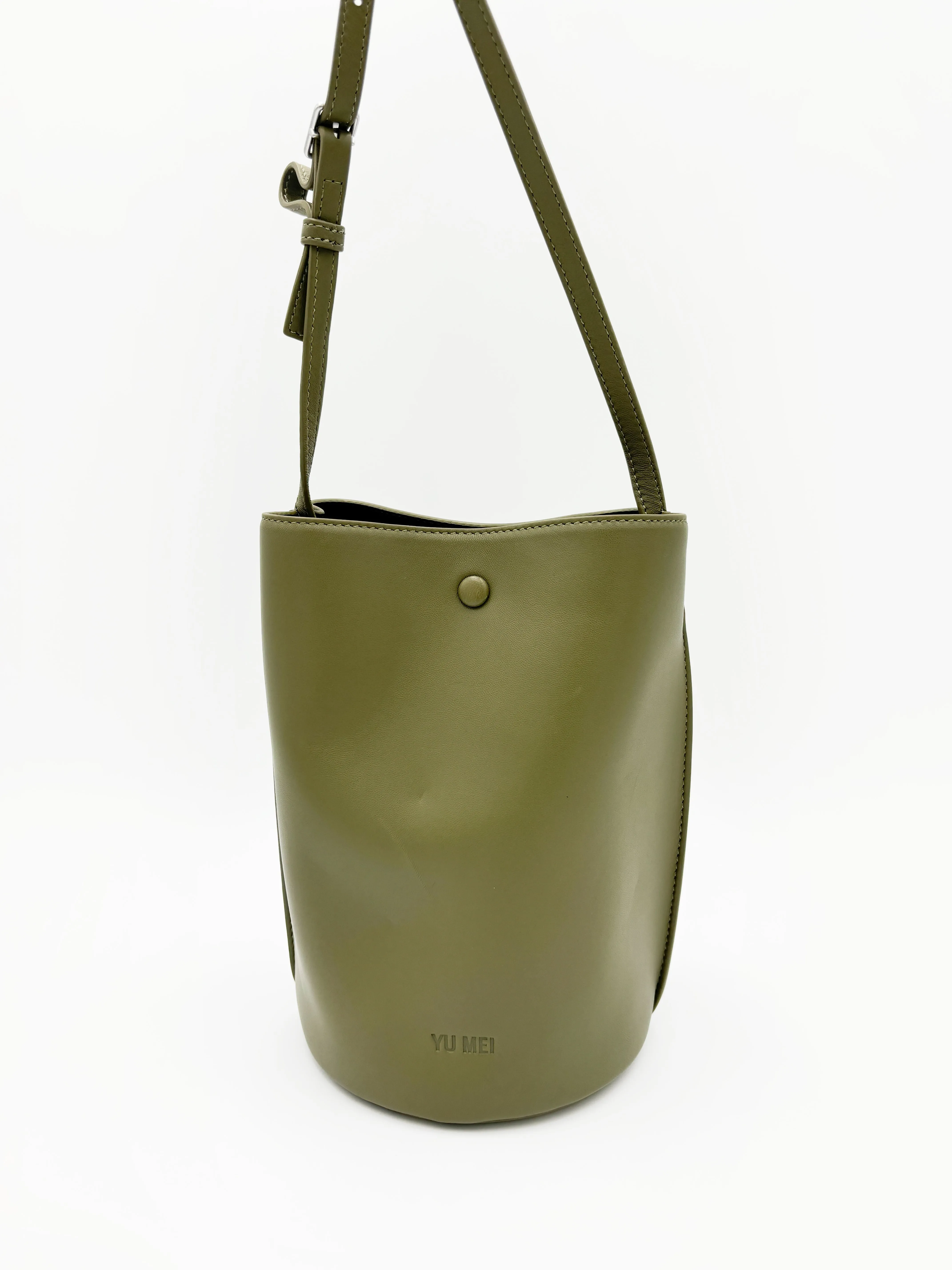 Leather Crossbody Bucket Bag