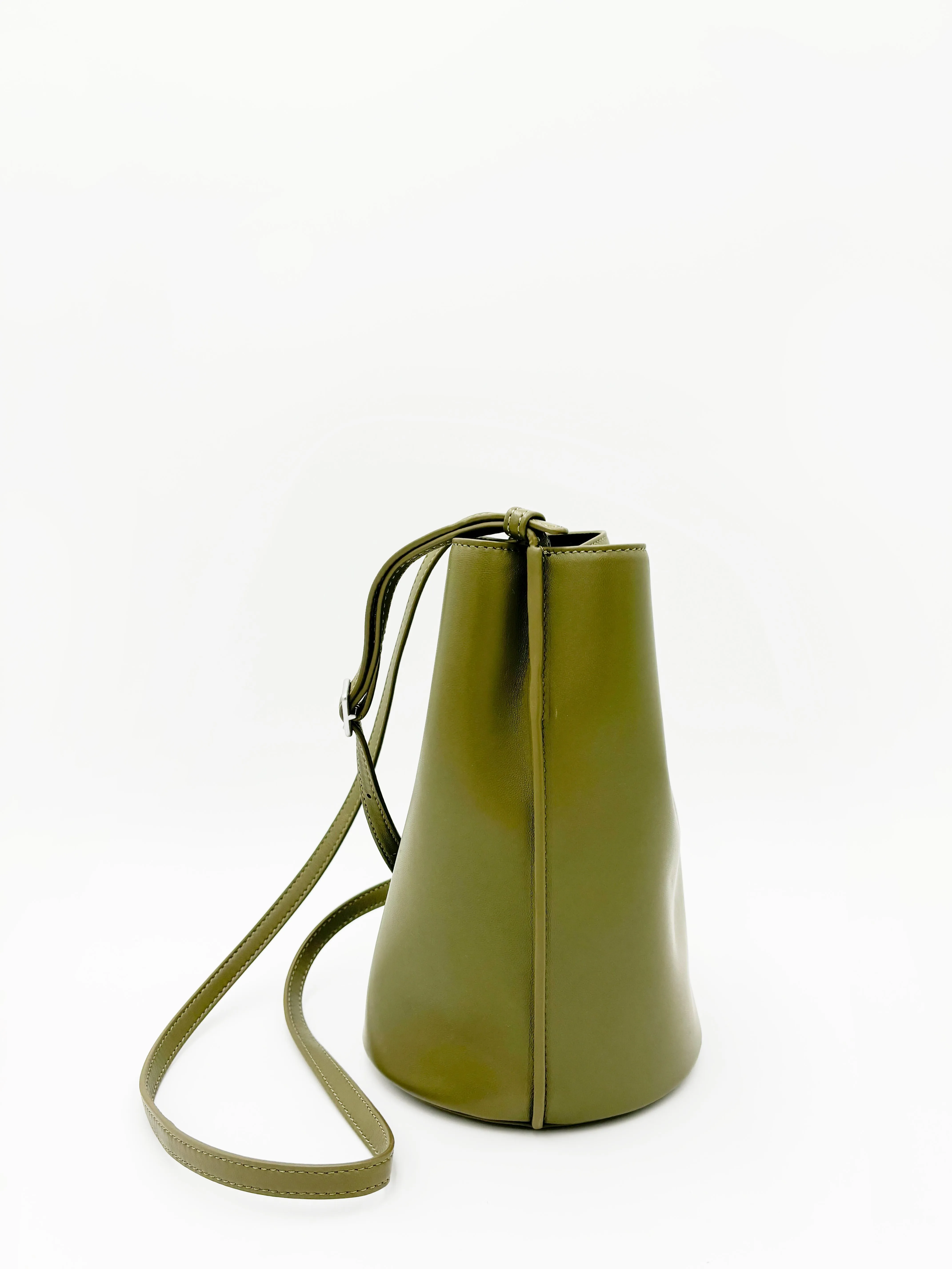 Leather Crossbody Bucket Bag
