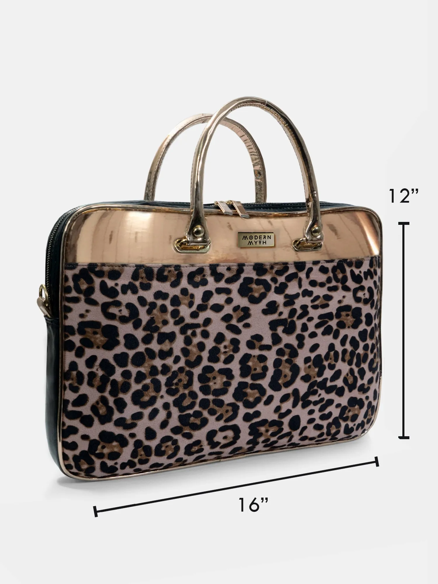 Lit Leopard! Cheetah Print & Metallic Rosegold Laptop Sleeve Bag For Up To 15" Laptop/Macbook | Modern Myth
