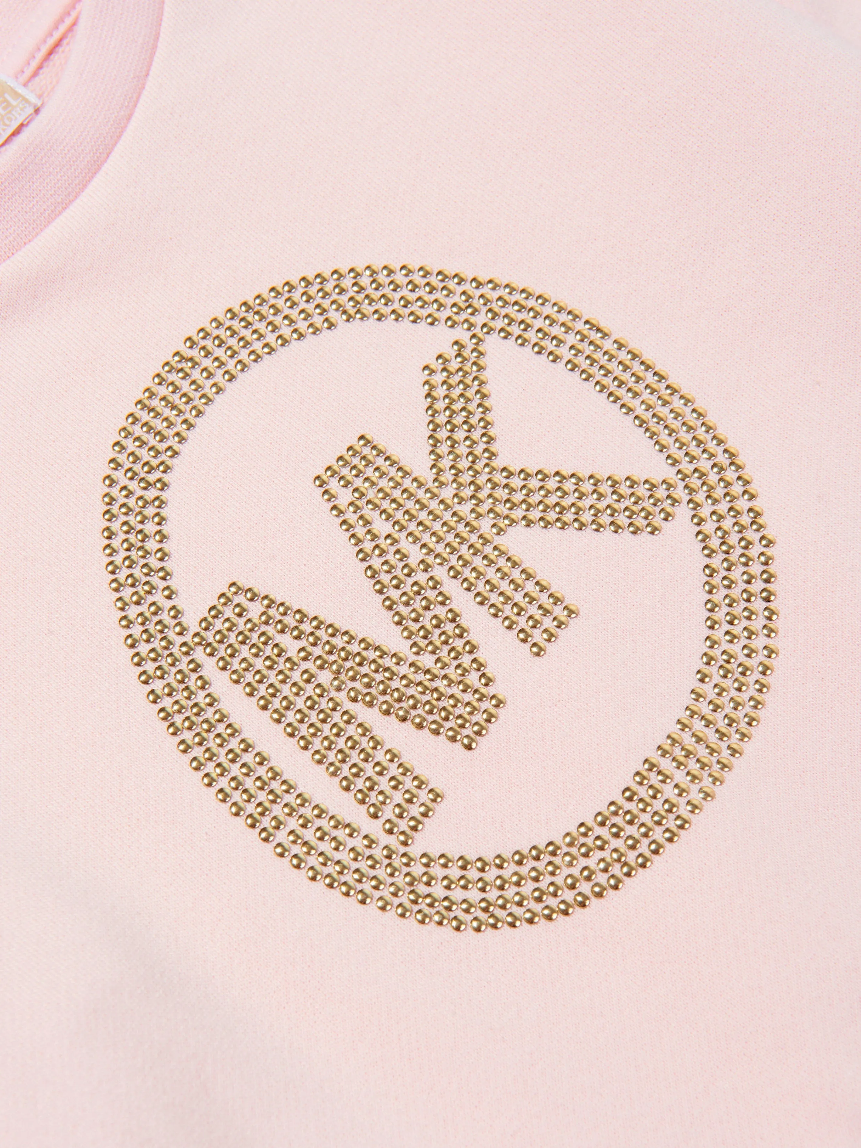 Michael Kors Girls Cotton Studded Logo Sweatshirt