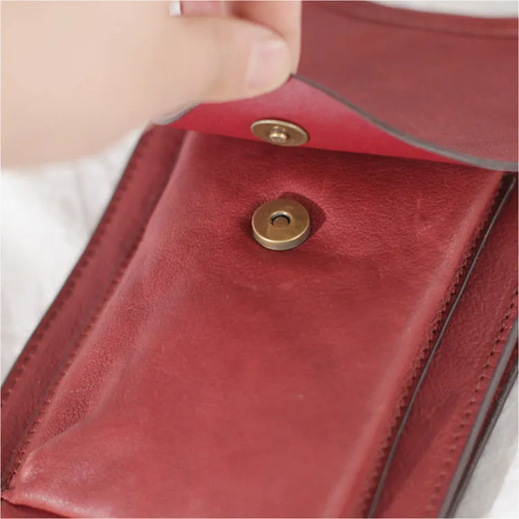 Mini Women's Leather Crossbody Phone Bag With Fringe Satchel Purse for Womens