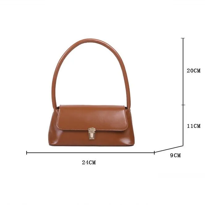 Minimalist Vegan Leather Shoulder Bag, Cute Leather Handle Handbag, Luxury Women’s Purse, Evening Bags Clutch, Elegant Leather Baguette