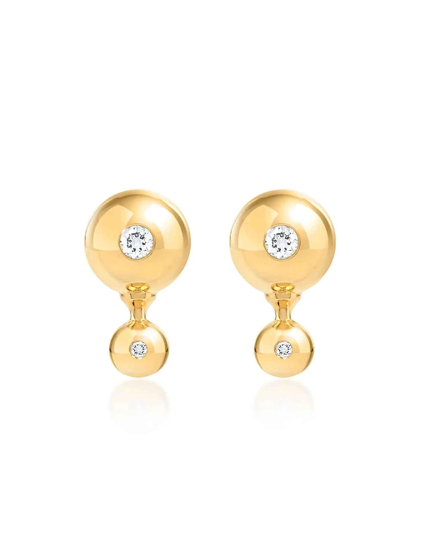 Nemara, 18K Yellow Gold   Diamond Earrings