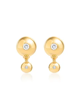 Nemara, 18K Yellow Gold   Diamond Earrings