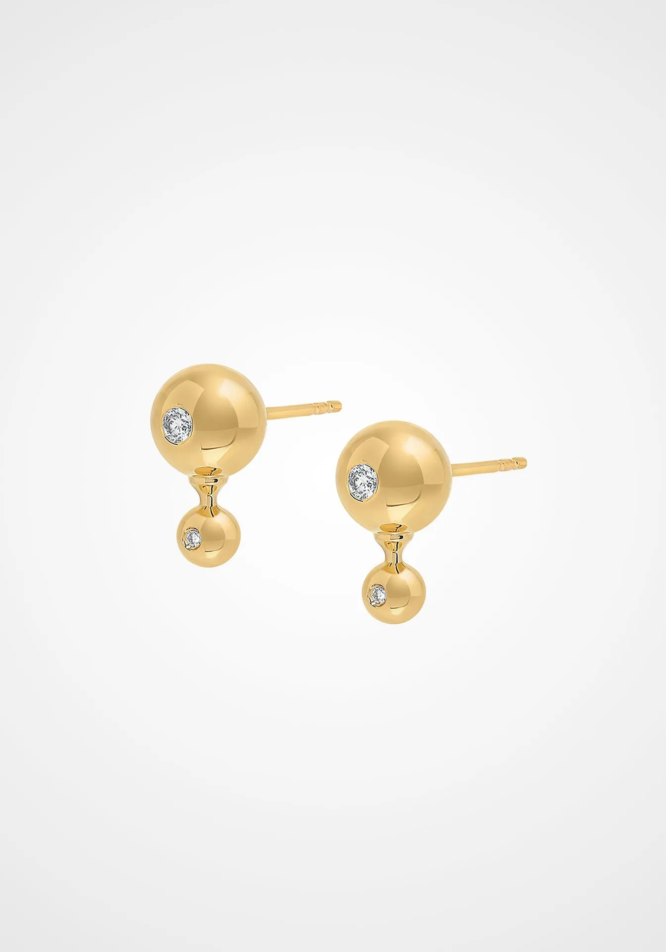 Nemara, 18K Yellow Gold   Diamond Earrings