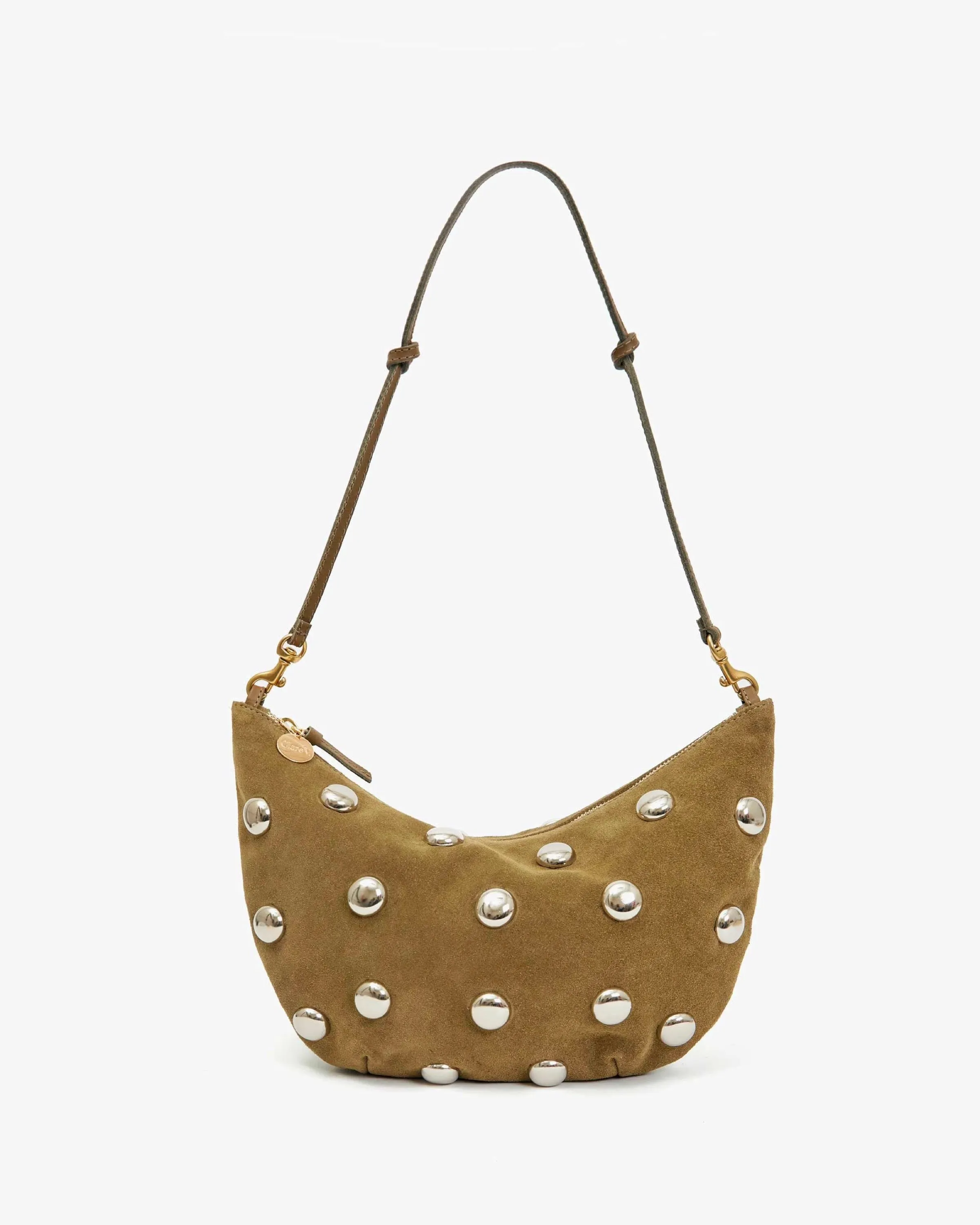Oat Suede Studs Lune Bag