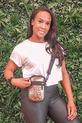 Olivia Snake Print Neoprene Phone Bag