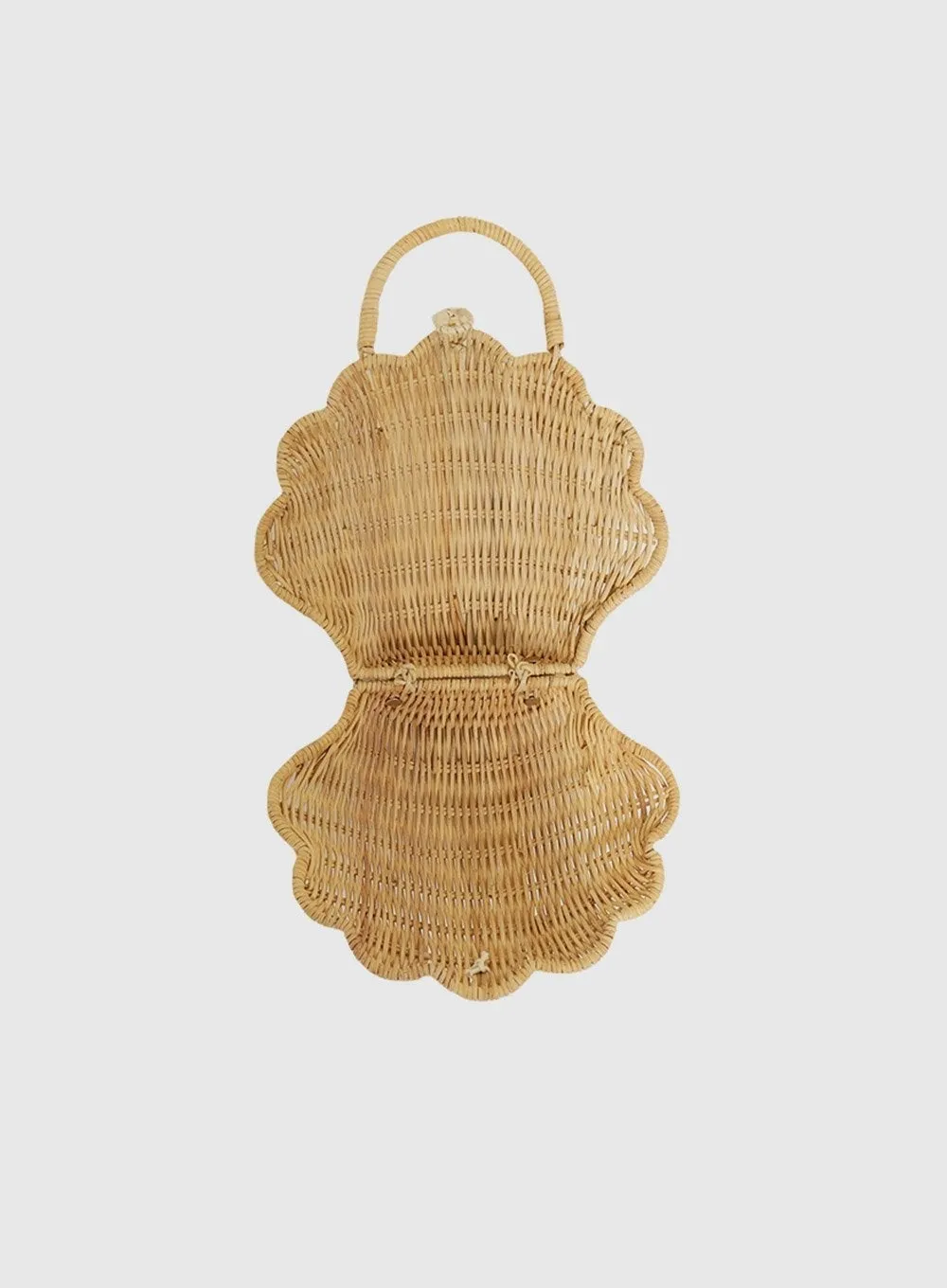 Olli Ella Rattan Shell Bag in Natural