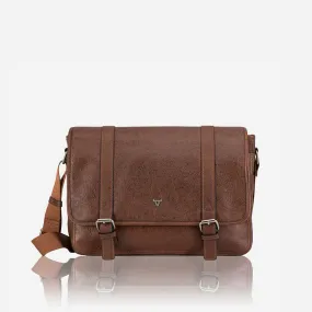 Oryx 13" Leather Messenger Bag, Brown