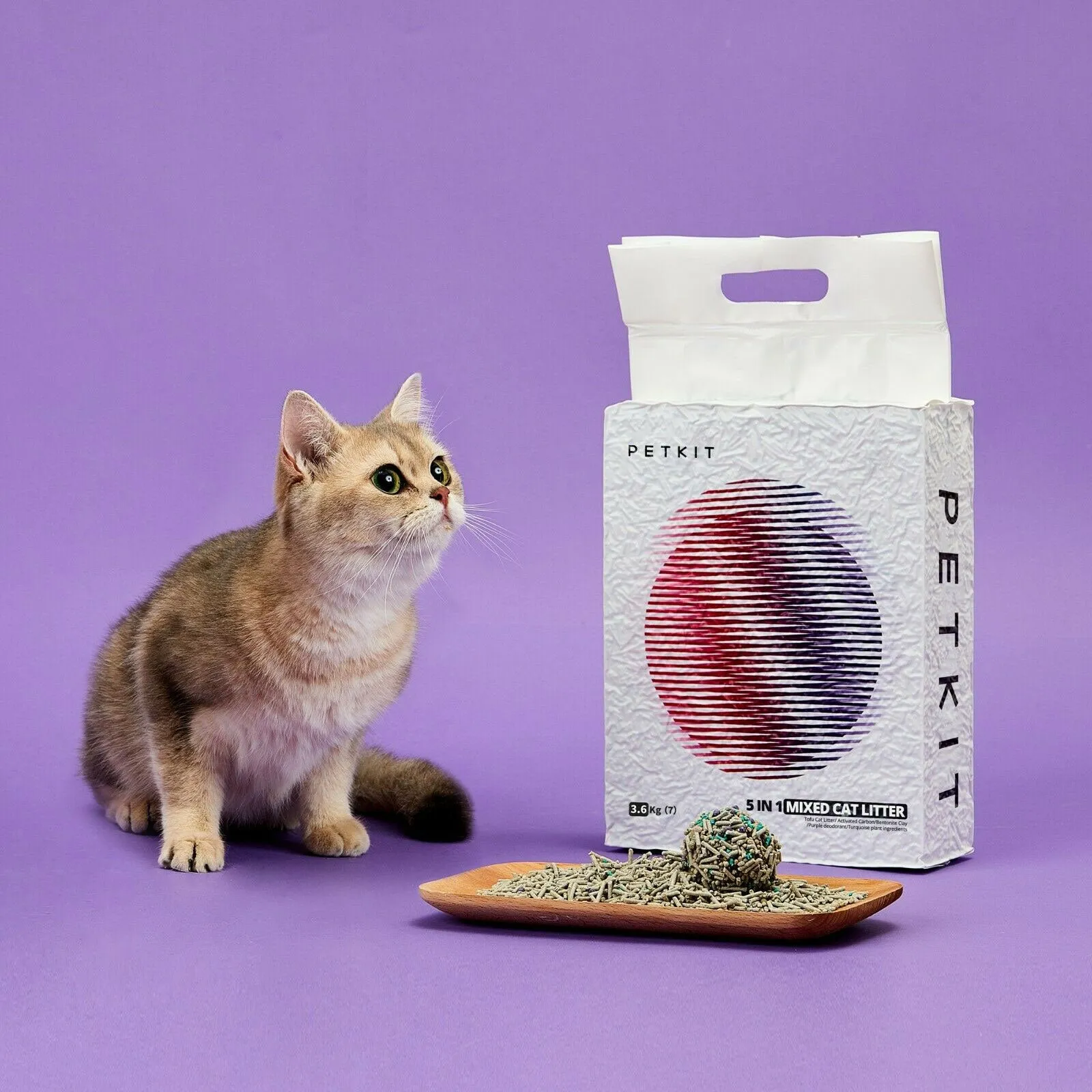 PETKIT 5-in-1 Biodegradable & Flushable Active Carbon Mixed Tofu Cat Litter 56L