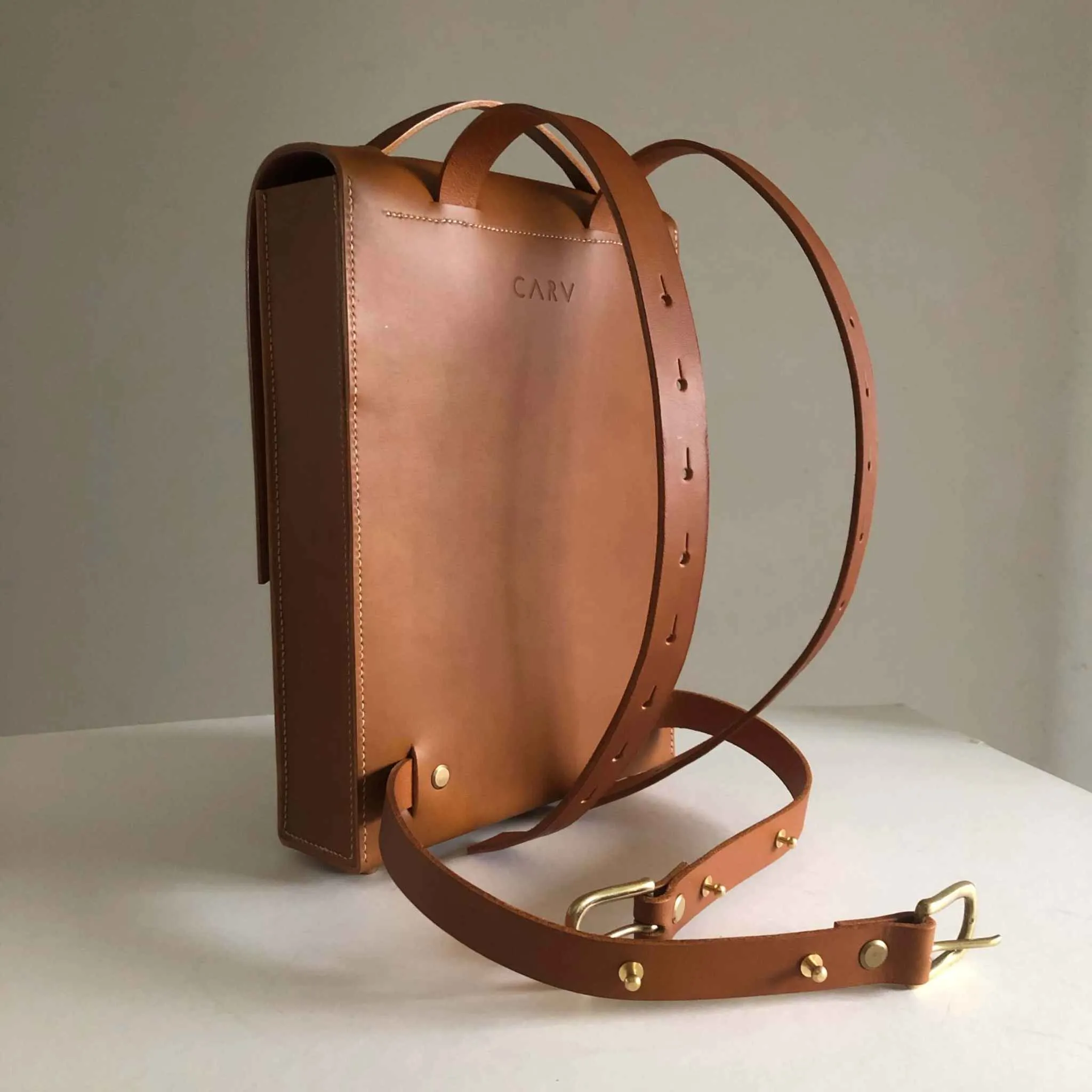 Pioneer Tan Leather Backpack