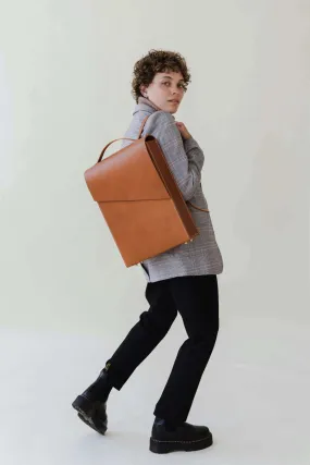 Pioneer Tan Leather Backpack