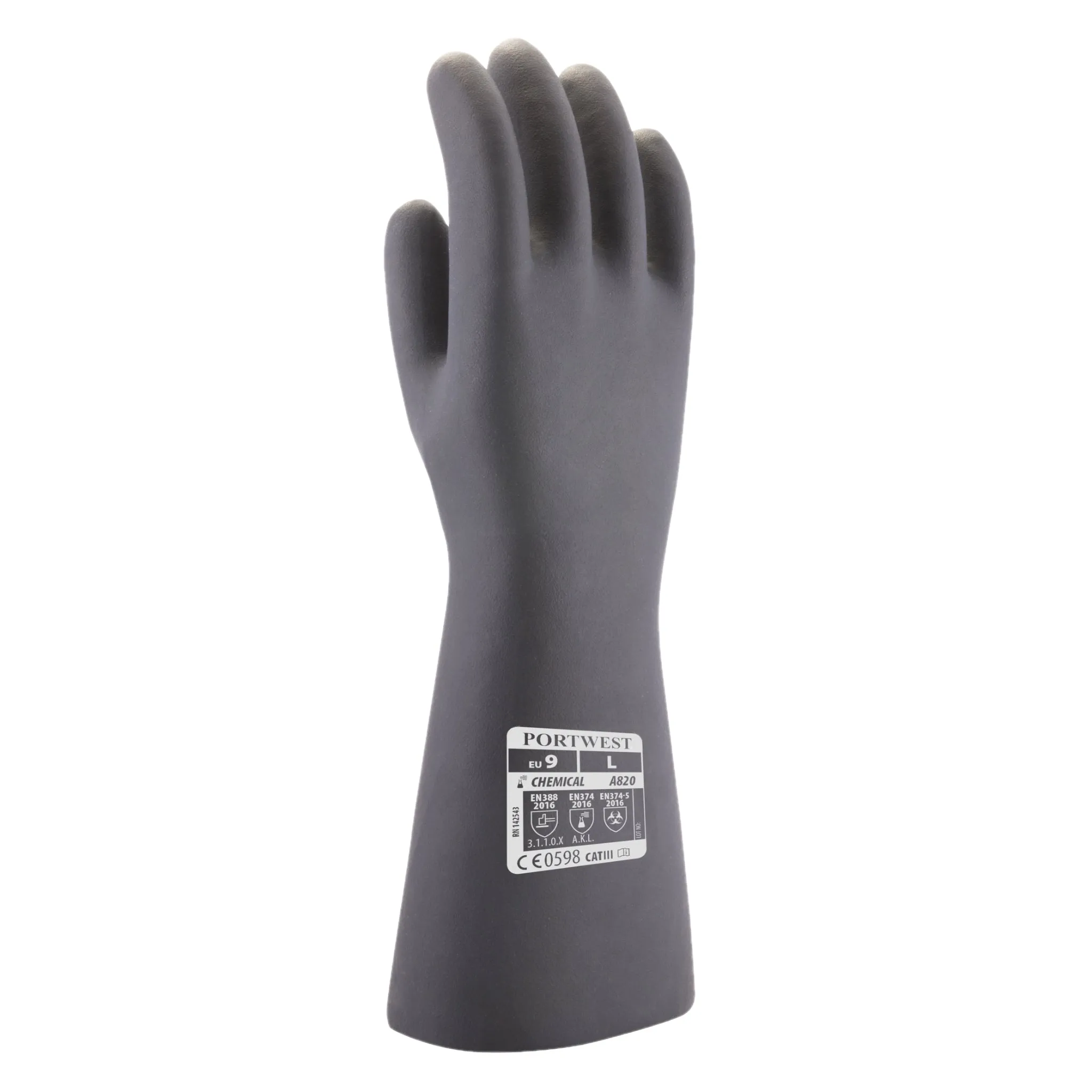 PORTWEST Neoprene Chemical Cotton Lining Gauntlet - CAT 3 - A820