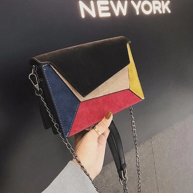 PU Patch Square Shoulder Bag