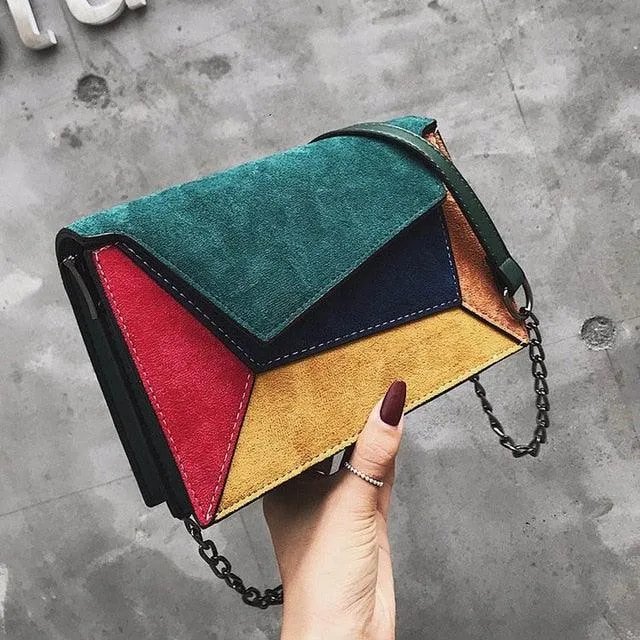 PU Patch Square Shoulder Bag