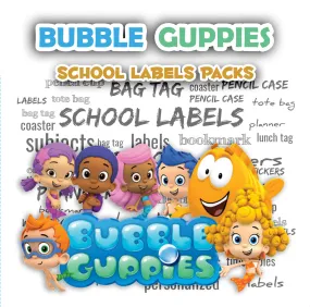 ""Bubble Guppies" School labels packs