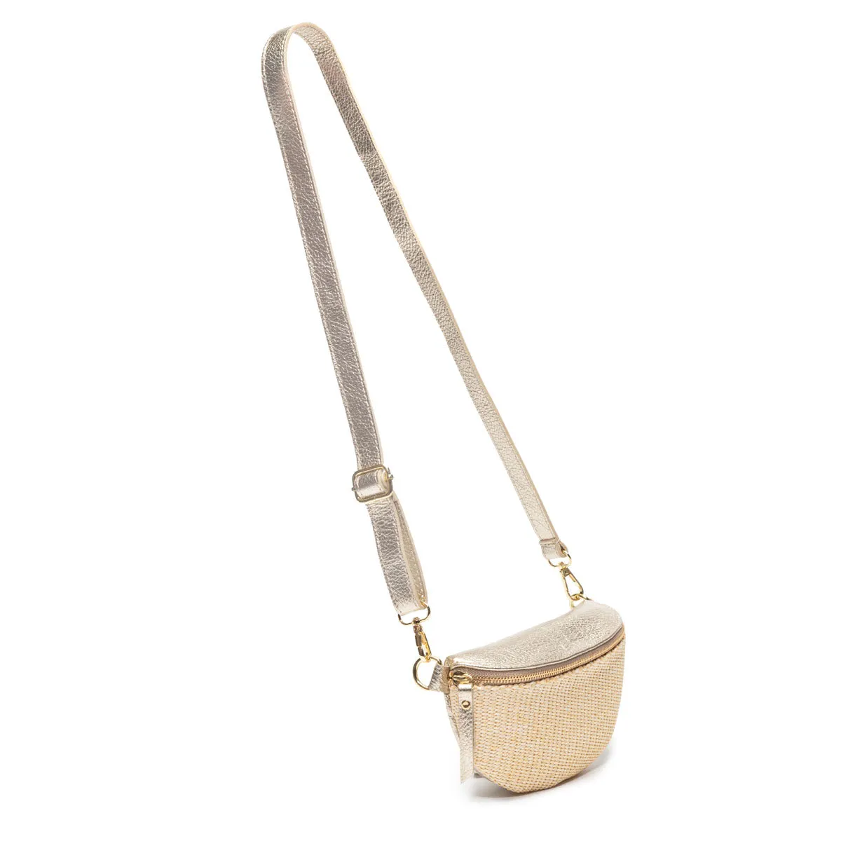 Raffia Sling Bag Gold