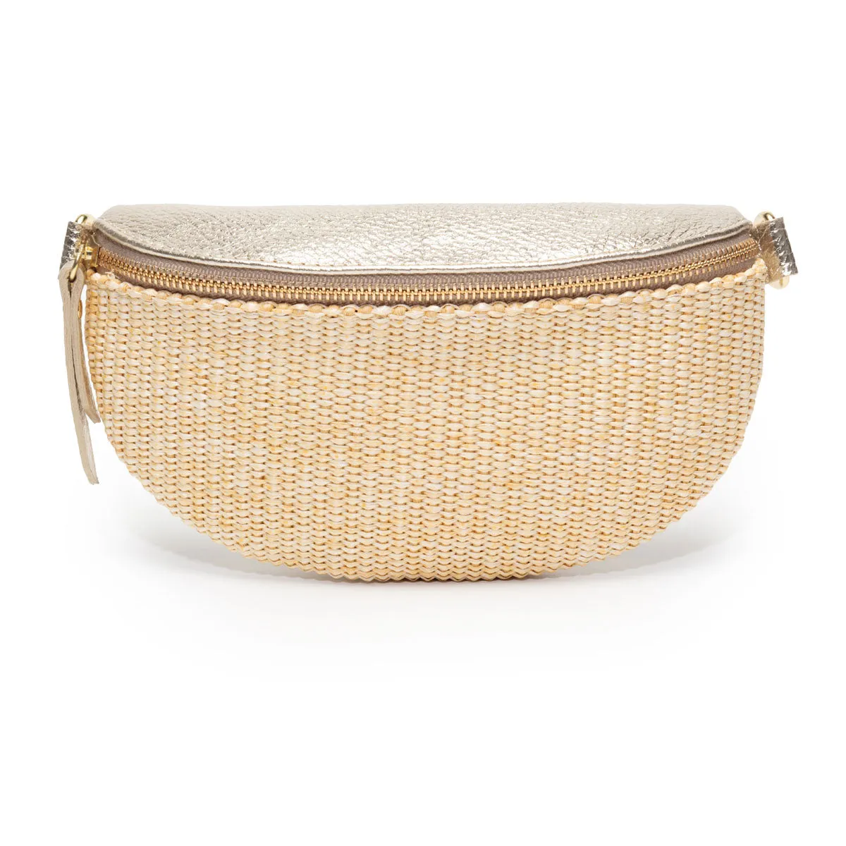 Raffia Sling Bag Gold