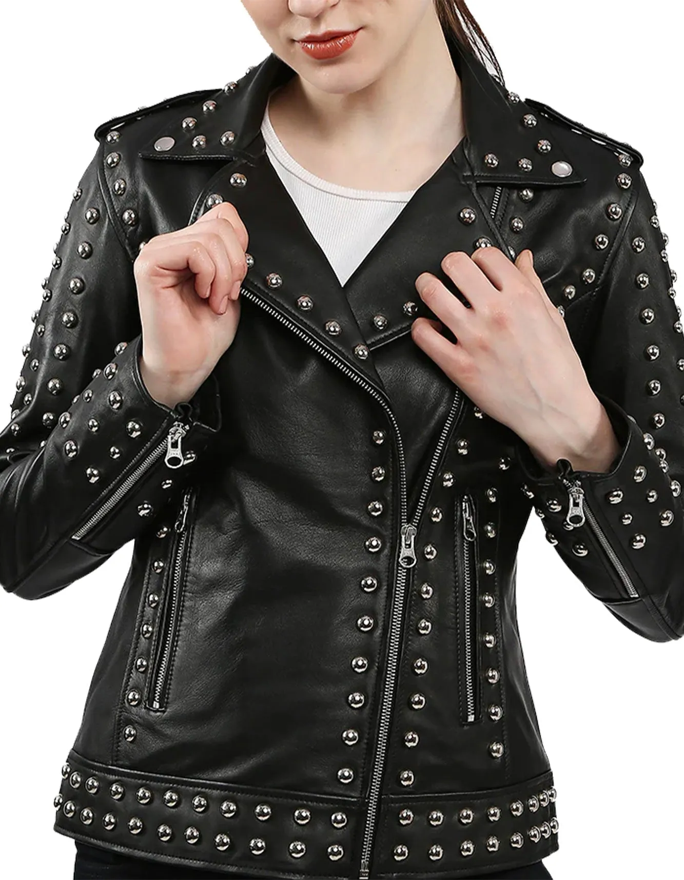 Rebellious Edge Black Studded Jacket
