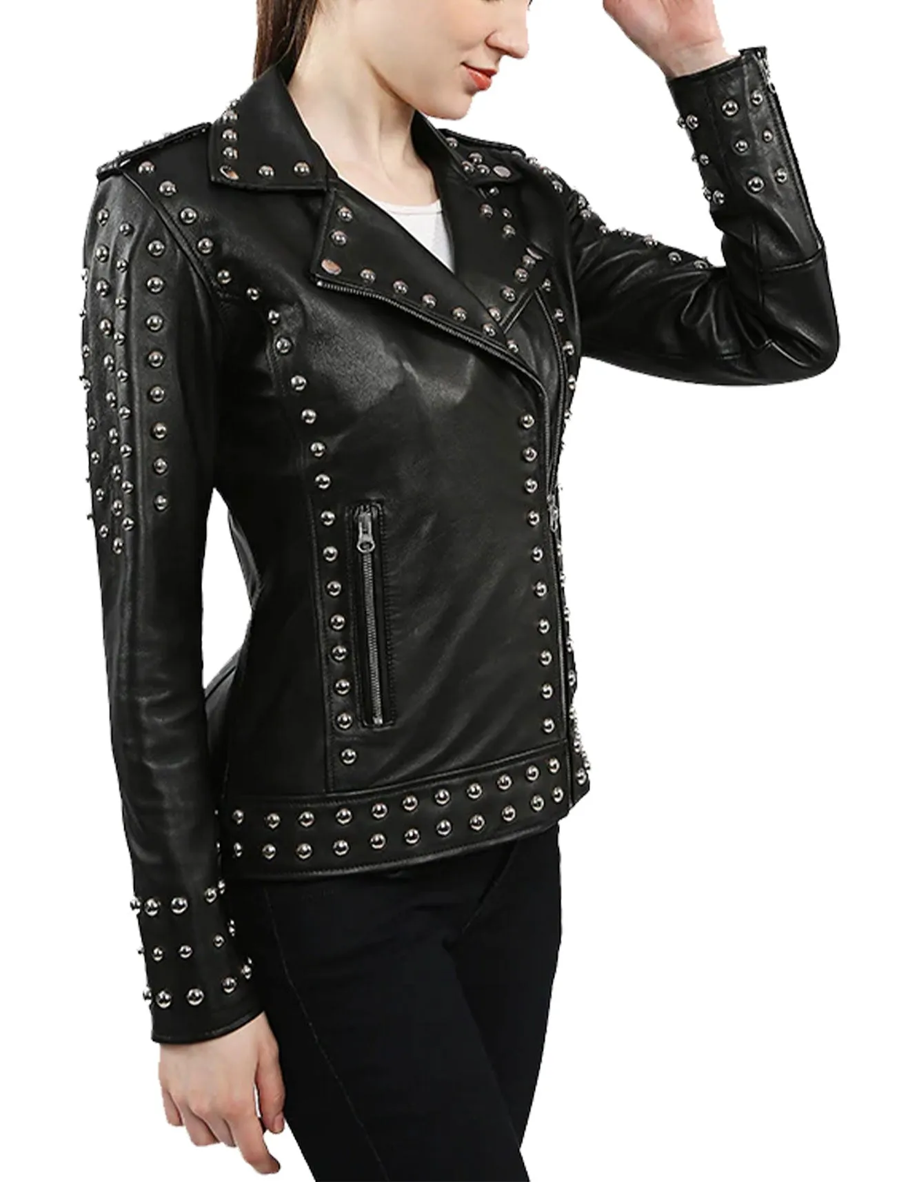 Rebellious Edge Black Studded Jacket