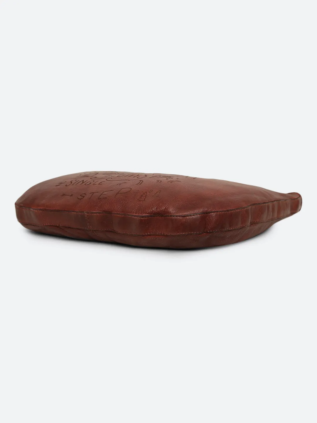 Rhoda: Cognac Leather Shopper With Lazer Quote