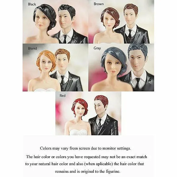 Rose and Pearls Classic African American Cake Topper (Silver or Gold)
