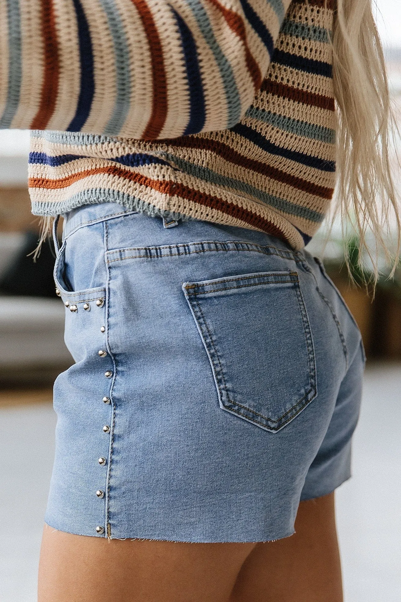 SALE - Jamie Studded Denim Shorts