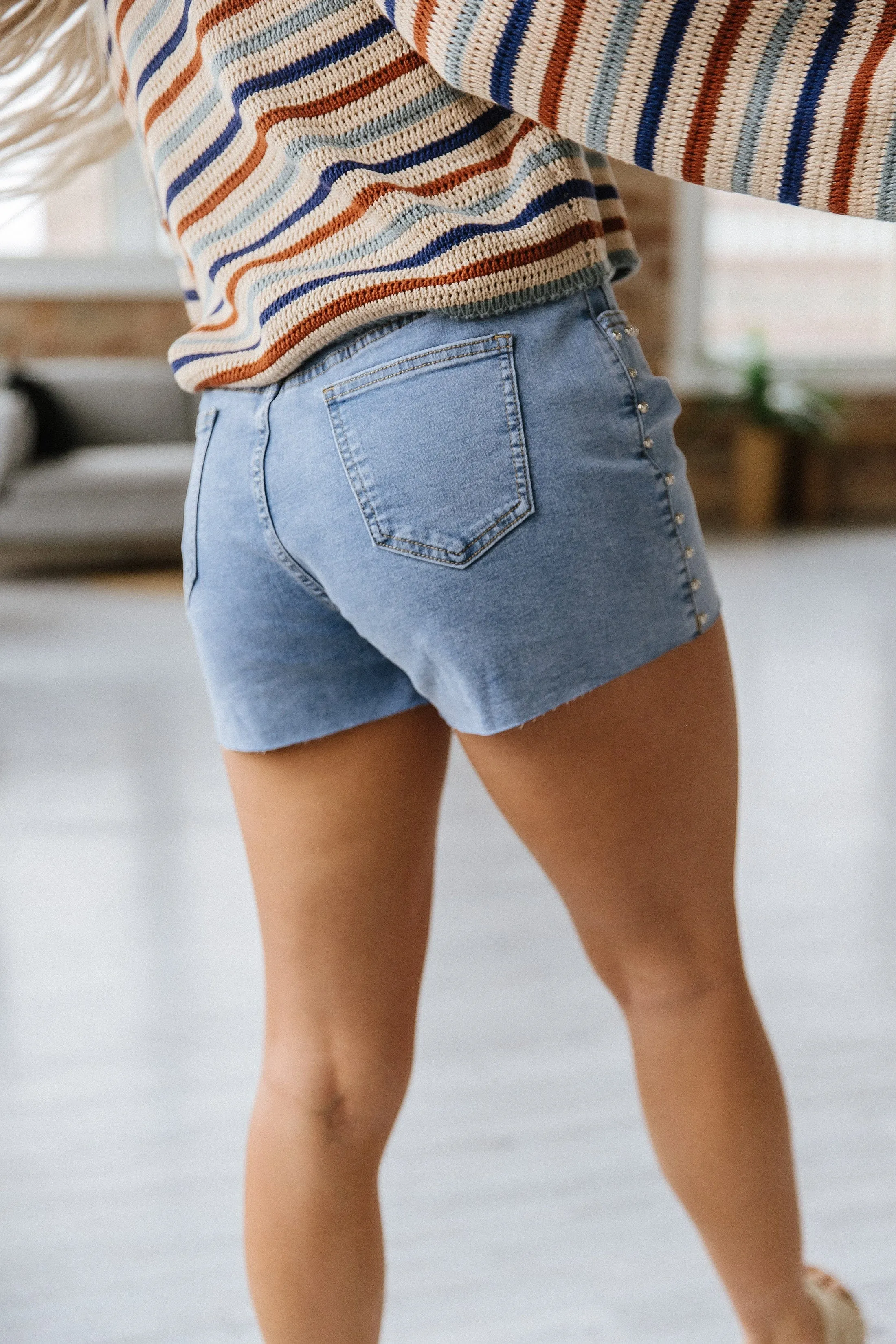 SALE - Jamie Studded Denim Shorts