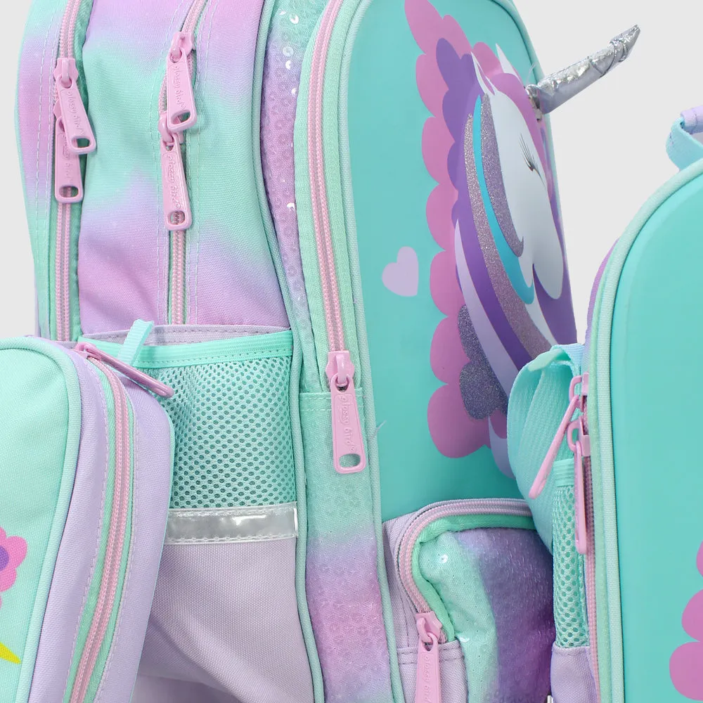 Sleepy Unicorn 17 Inches School Set