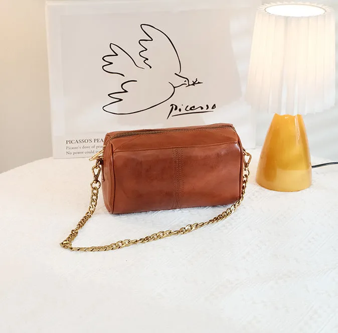 Small Crossbody Purses For Women Brown Leather Shoulder Bag
