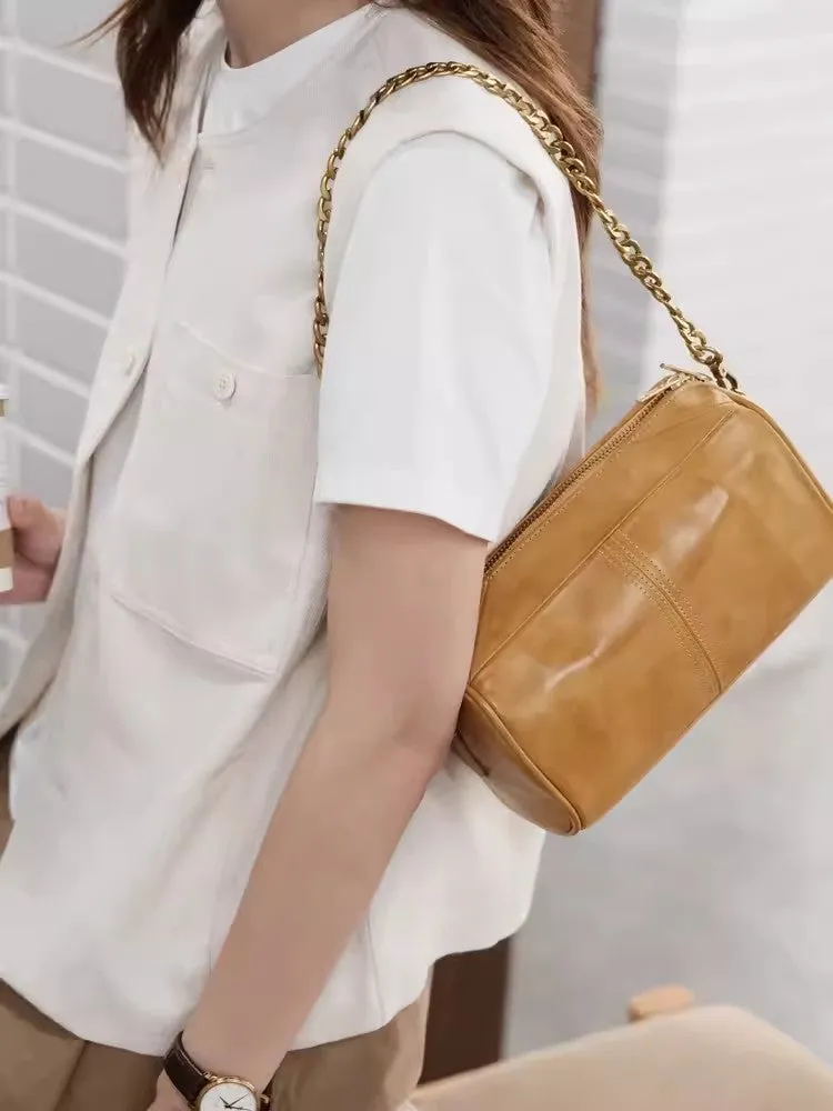 Small Crossbody Purses For Women Brown Leather Shoulder Bag