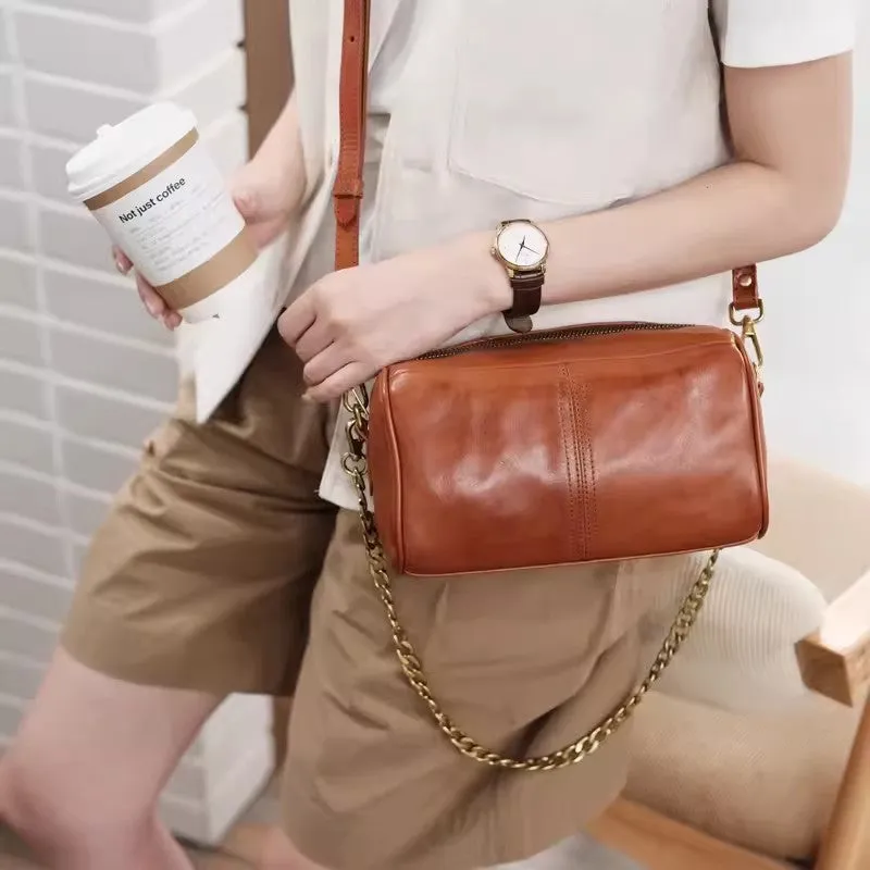 Small Crossbody Purses For Women Brown Leather Shoulder Bag