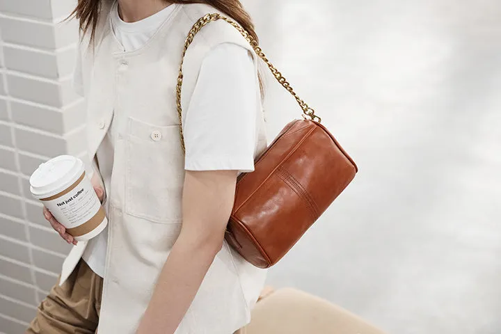 Small Crossbody Purses For Women Brown Leather Shoulder Bag