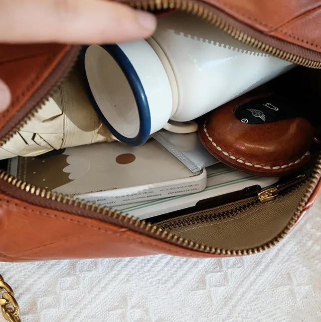 Small Crossbody Purses For Women Brown Leather Shoulder Bag