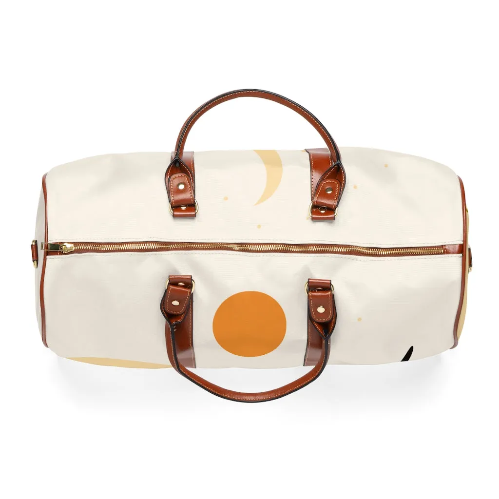 Southwestern Overnight Bag Midwest Desert Waterproof Travel Bag Duffel Bag Faux Leather Strap Handles Water Resistant