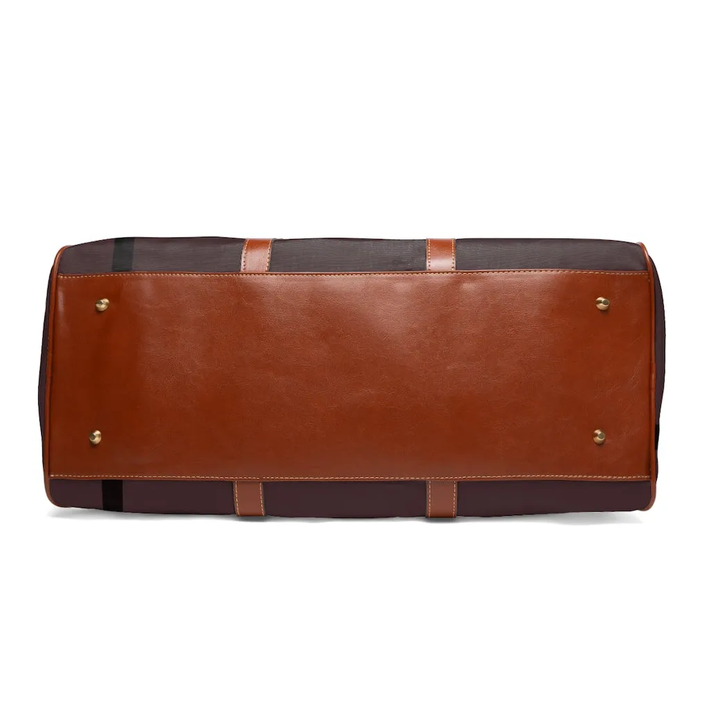 Southwestern Overnight Bag Midwest Desert Waterproof Travel Bag Duffel Bag Faux Leather Strap Handles Water Resistant