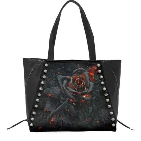 Spiral Burnt Rose - Tote Bag - Pu Leather Studded