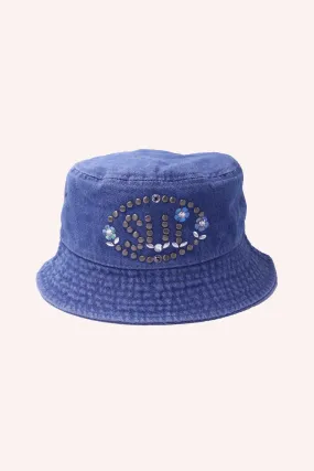 Studded Denim Bucket Hat