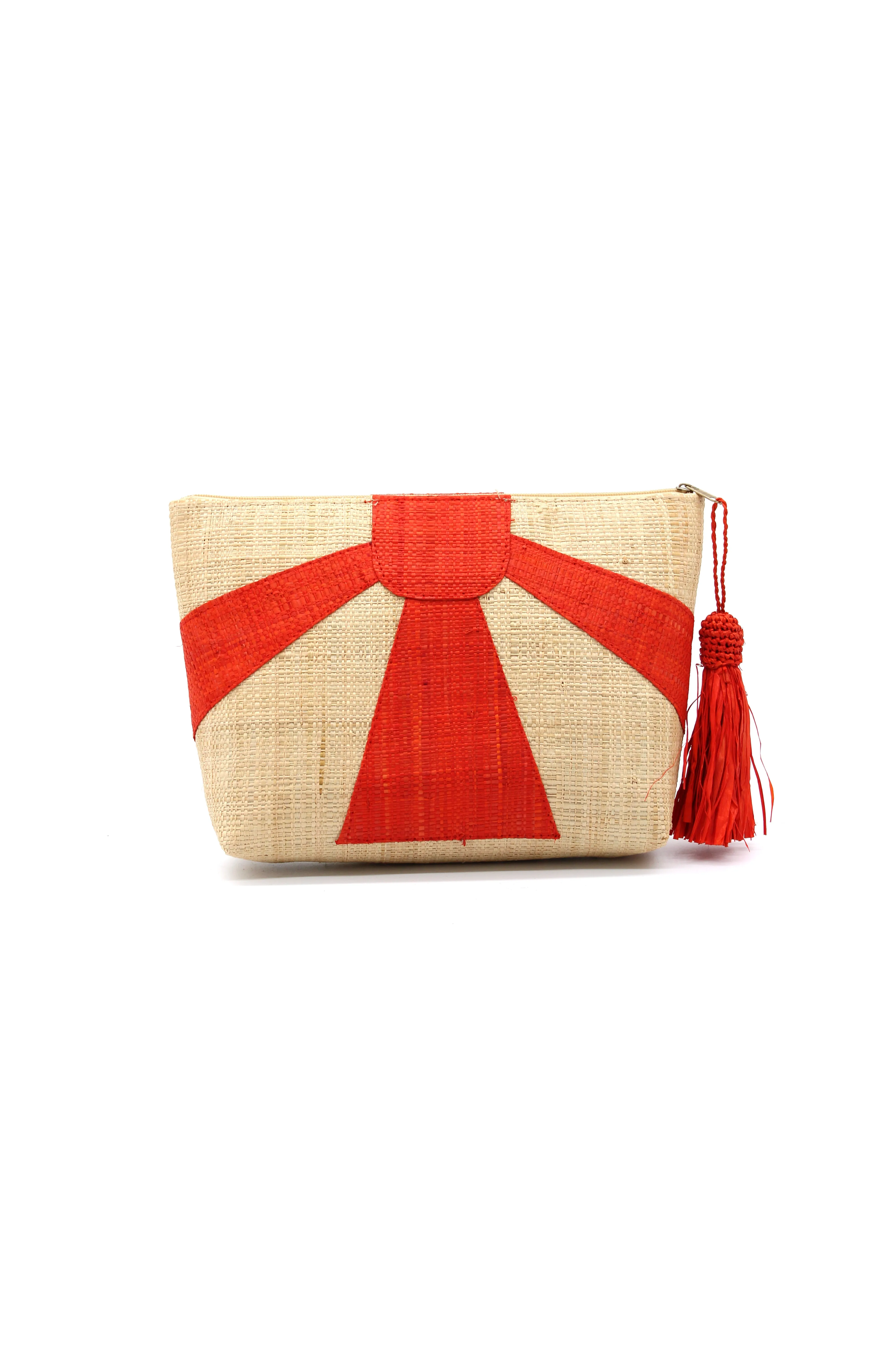 Sunburst Cosmetic Clutch with Tassel Zipper Pull
