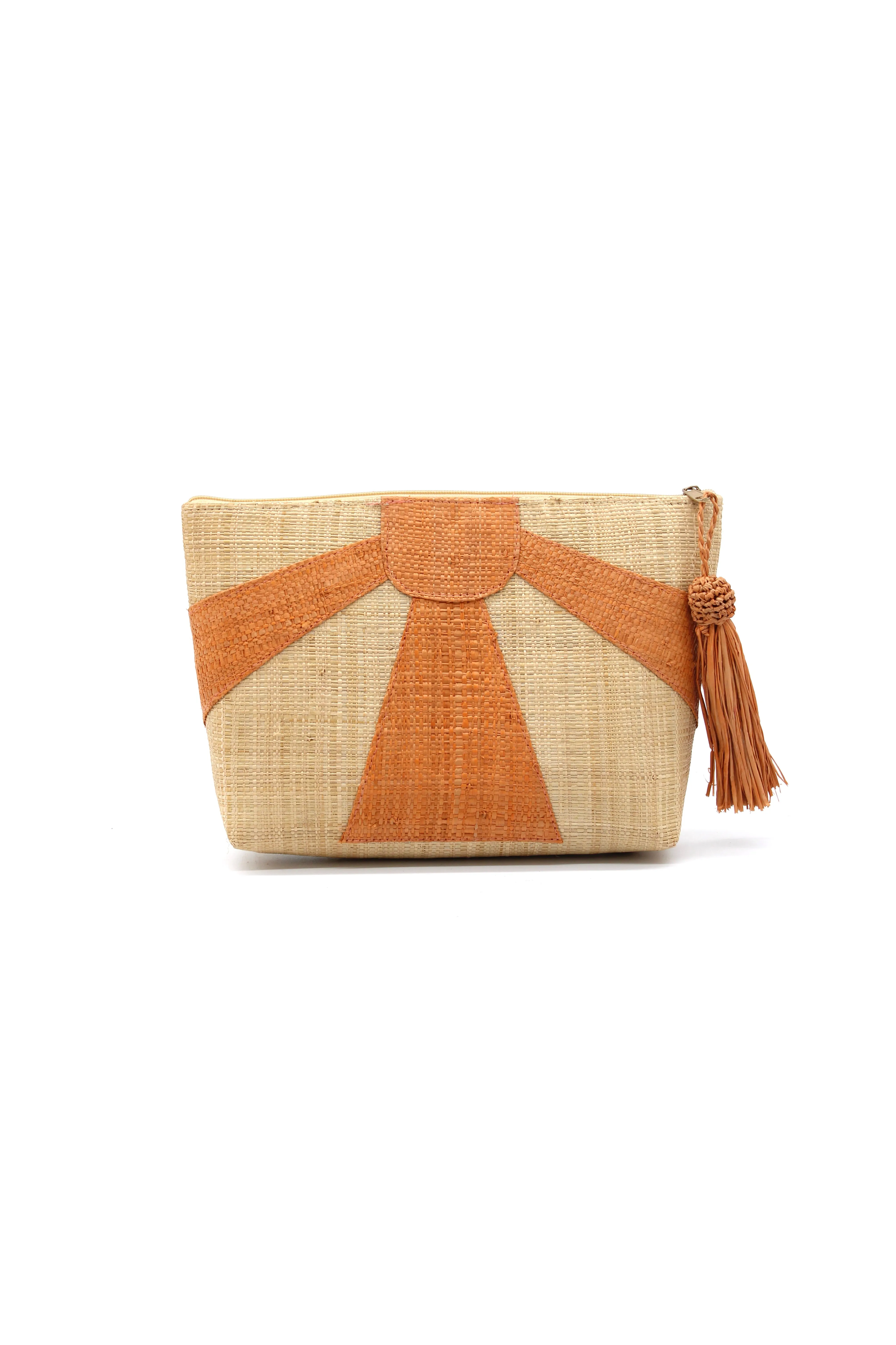 Sunburst Cosmetic Clutch with Tassel Zipper Pull
