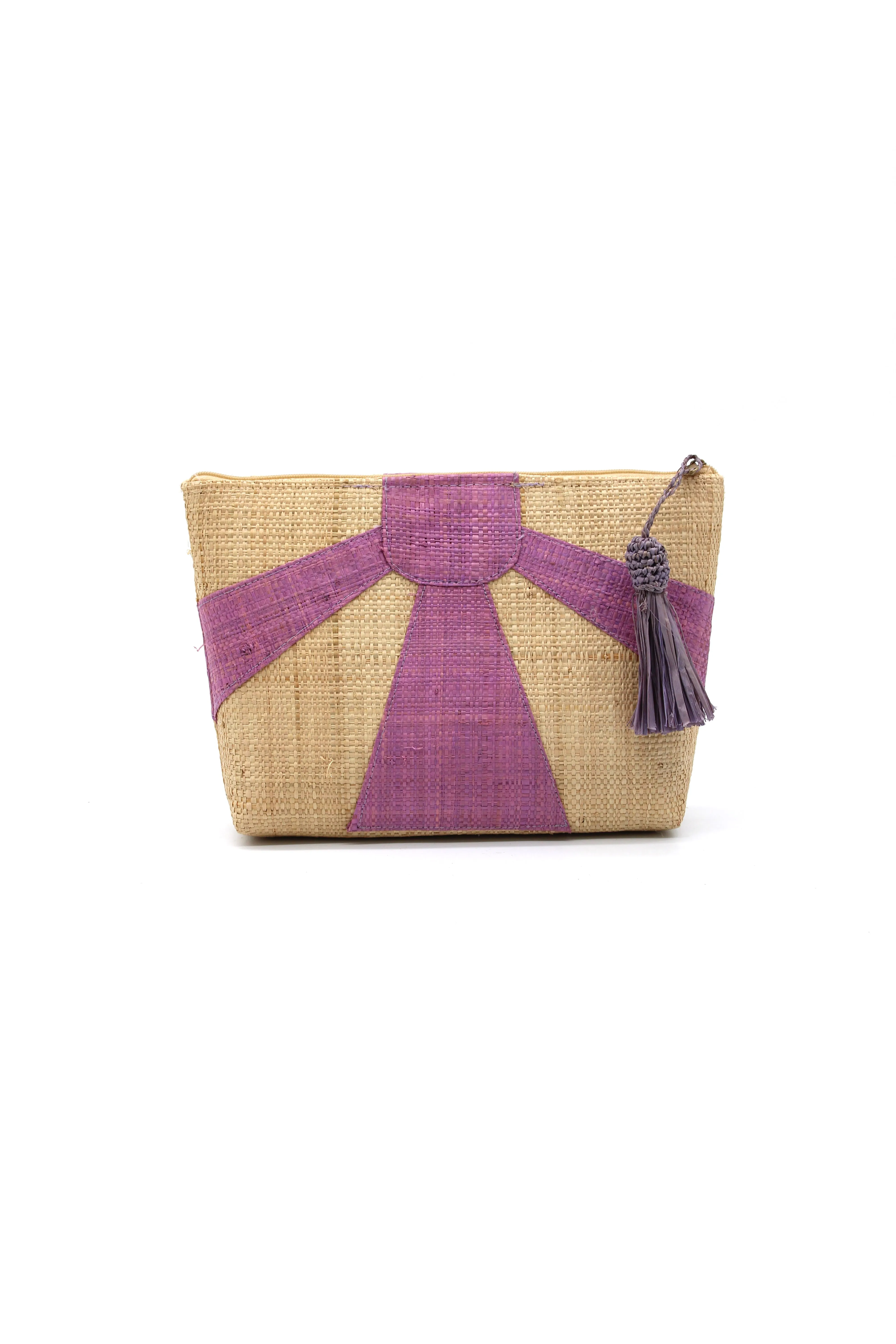 Sunburst Cosmetic Clutch with Tassel Zipper Pull