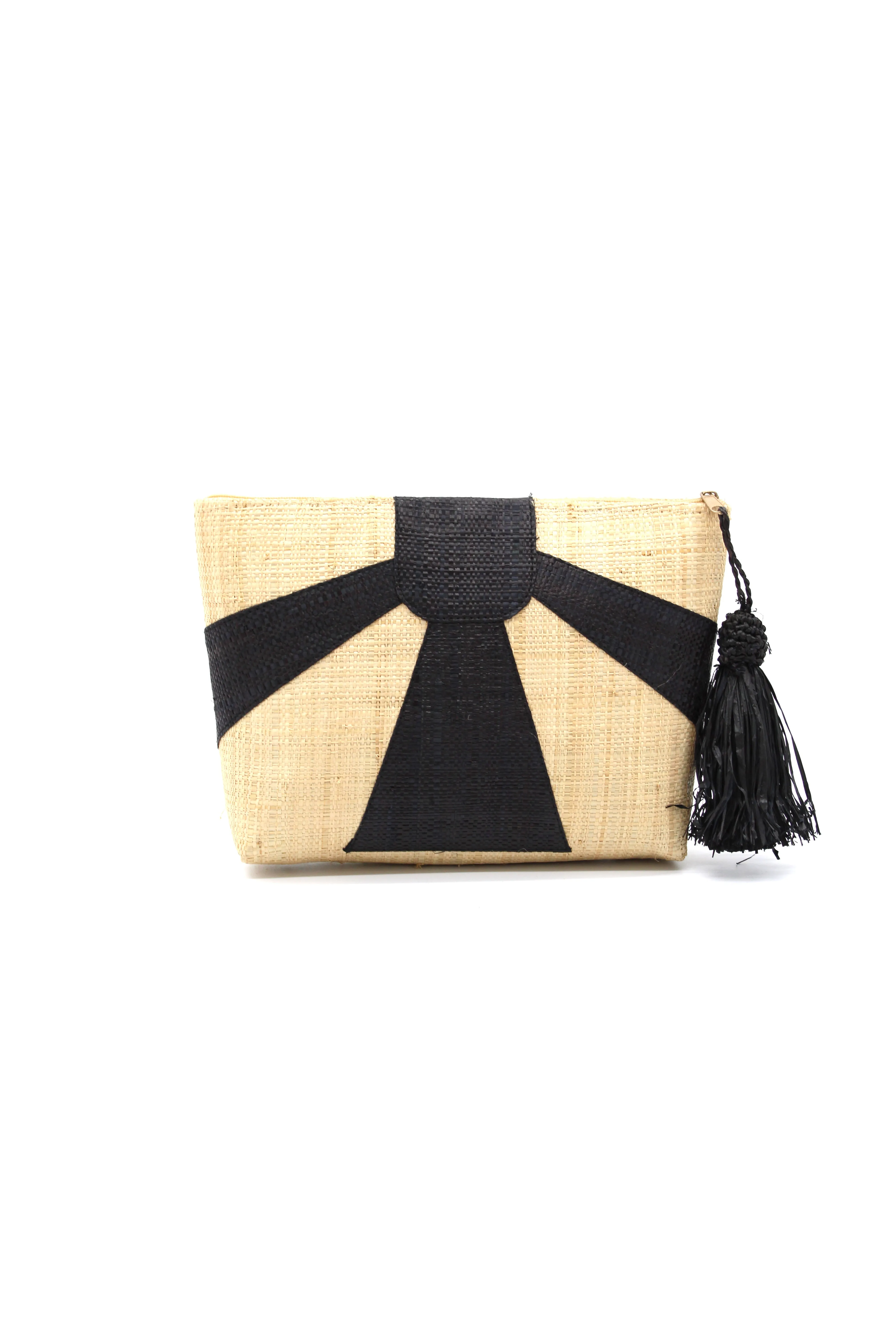 Sunburst Cosmetic Clutch with Tassel Zipper Pull