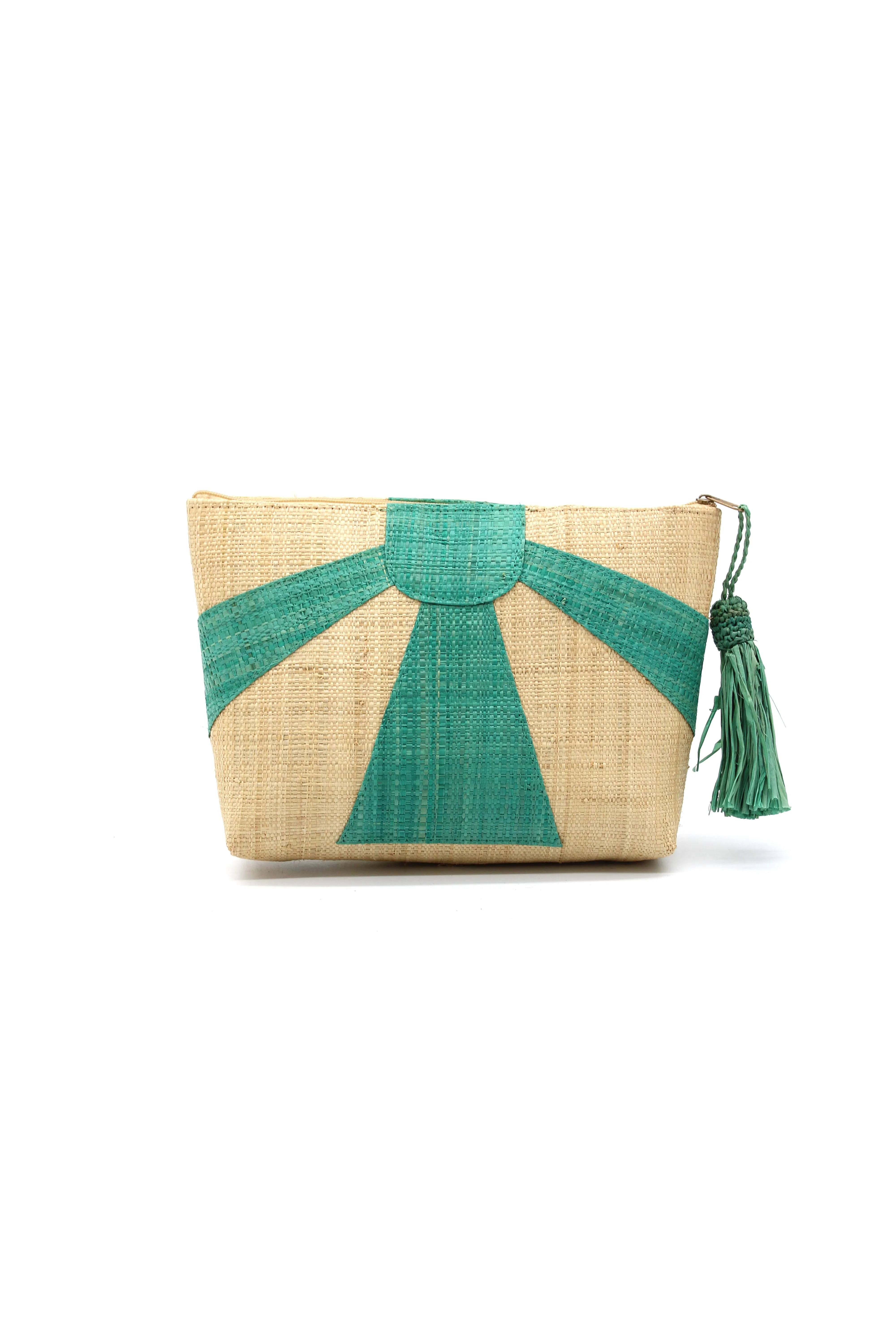 Sunburst Cosmetic Clutch with Tassel Zipper Pull