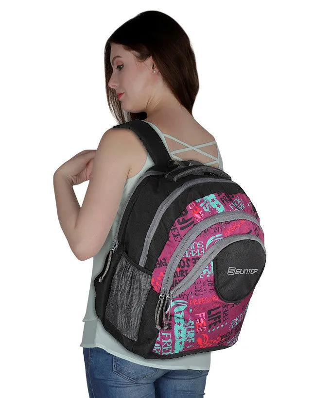 Suntop Surf 30 L Backpack(Black and Pink)